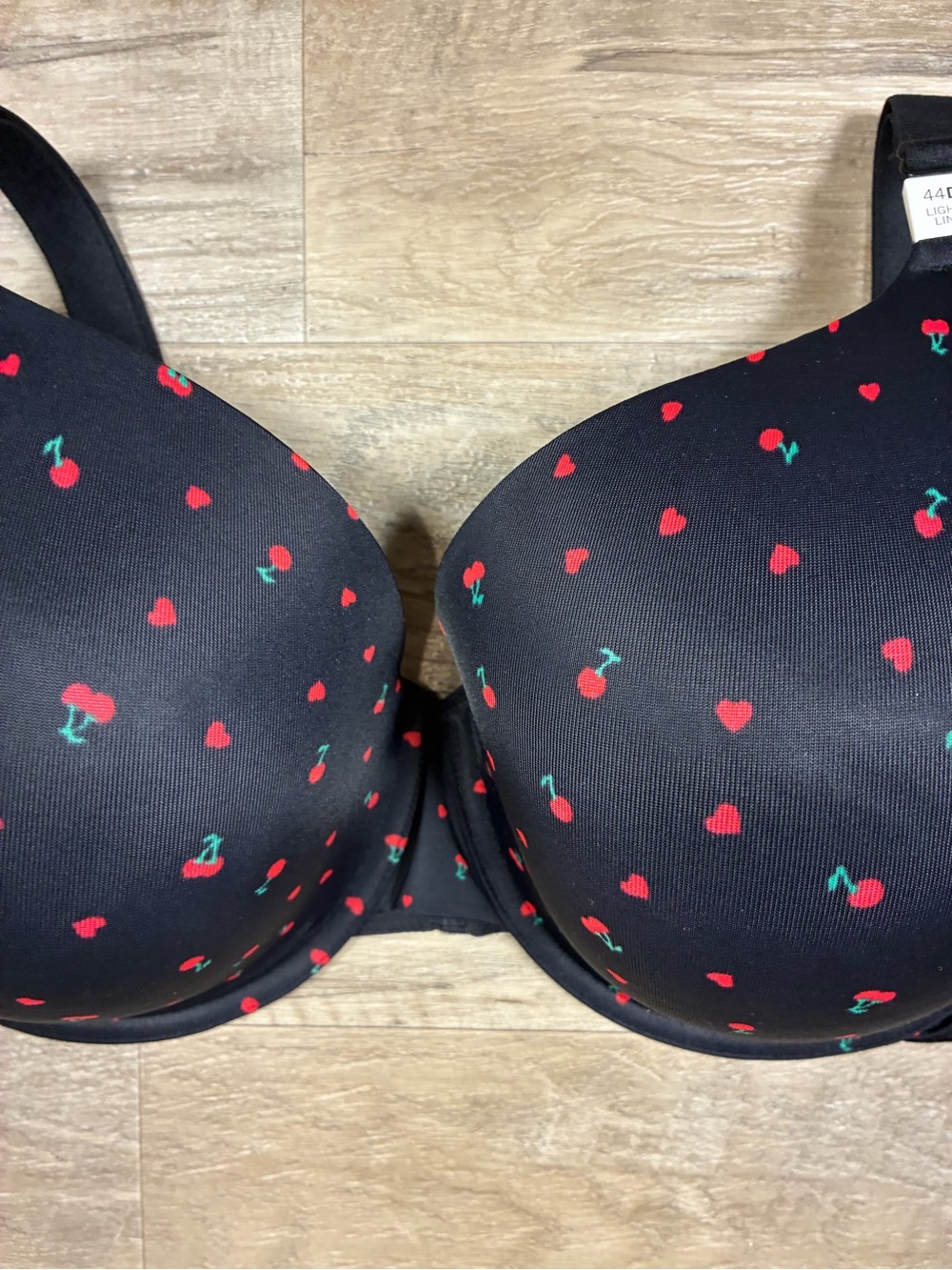 Victoria Secret PINK Wear Everywhere Lightly Lined T Shirt Cherry Print Bra - Picture 3 of 13